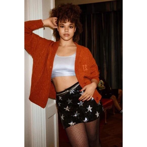 Taylor Swift Life of a Showgirl Glitter Orange Cardigan Box Set Size XS / S NEW - Picture 5 of 8